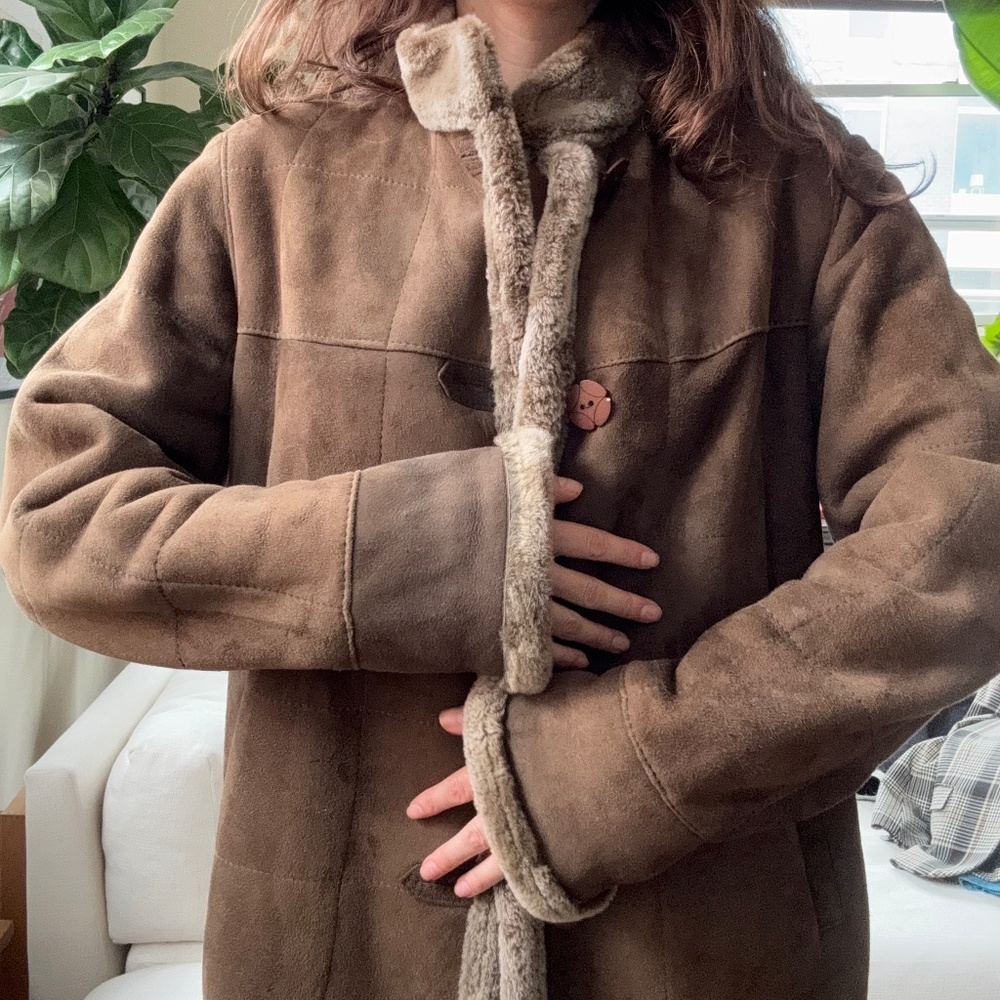 Vintage Blue Duck Shearling Coat